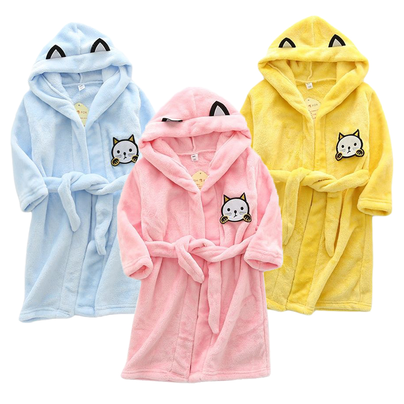Winter Clothing For Baby Girl - Kids Cartoon Cat Robes New Winter