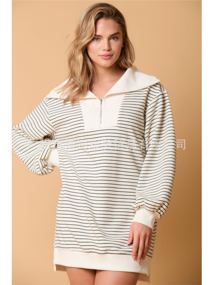 Winter Clothing H&M - Loose Dress Simple Style Vestidos Striped