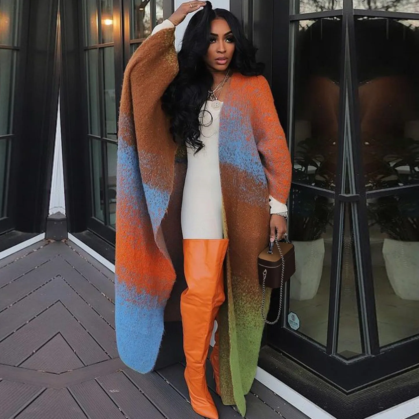 Winter Clothing Outlet - Winter Fashion Camouflage Printed Open Front
