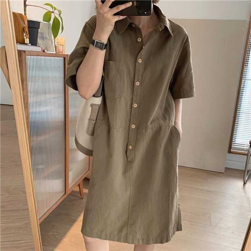 Winter Clothing H&M - Fashion Lapel Button Pockets Solid Color