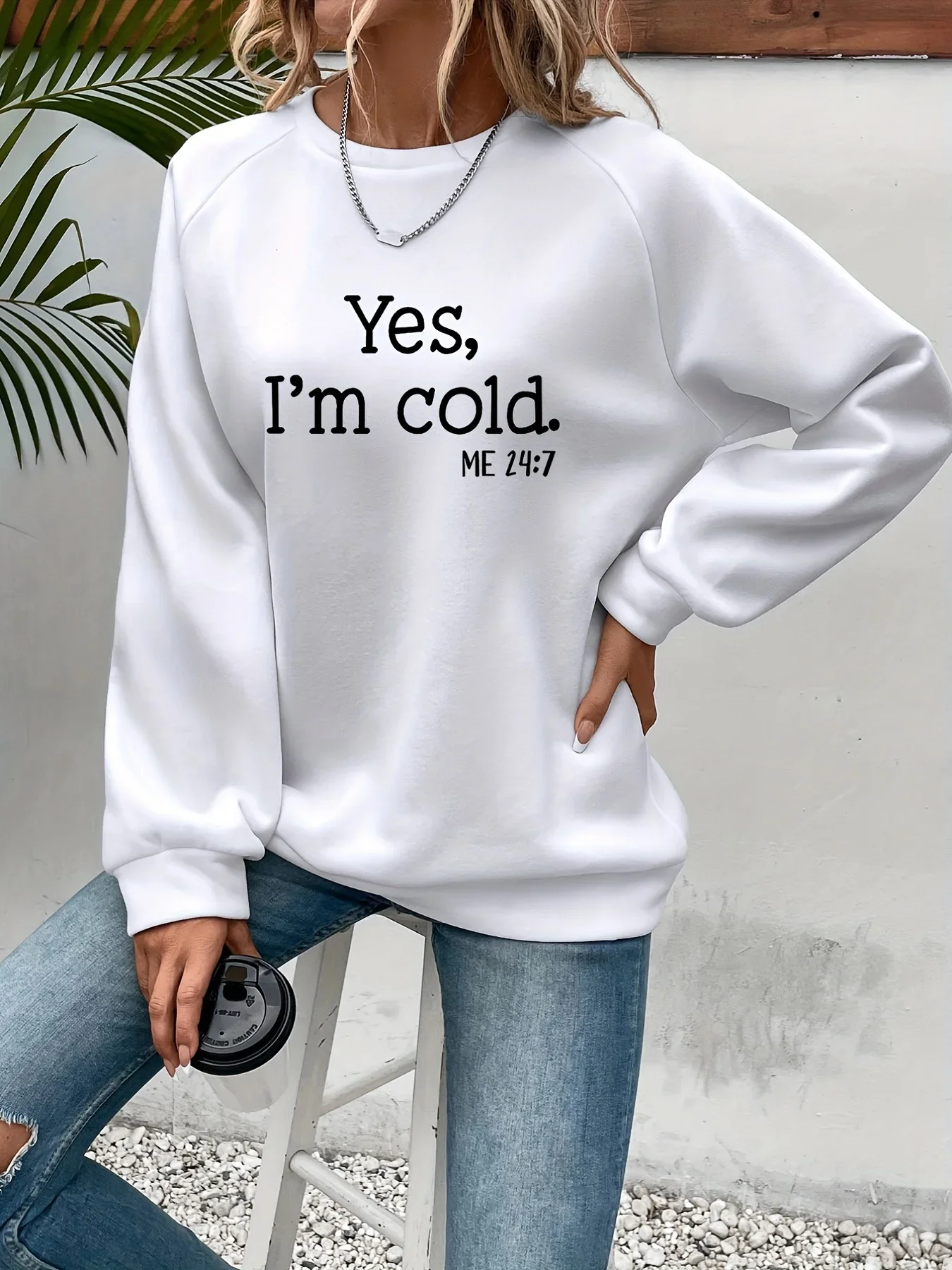 Winter Clothing Trends For Women - Yes I'm Cold Letter Printed Sweatshirts