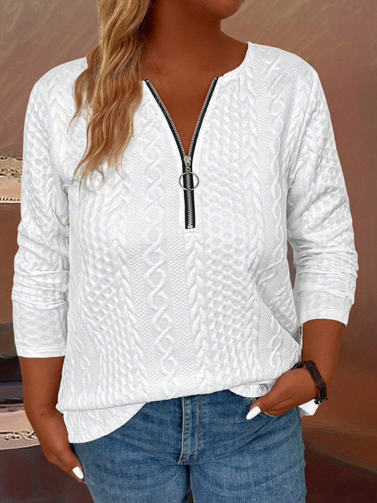 Winter Clothing Trends For Women - Women's Clothing Autumn/Spring T-shirt Half-Zipper Clothes