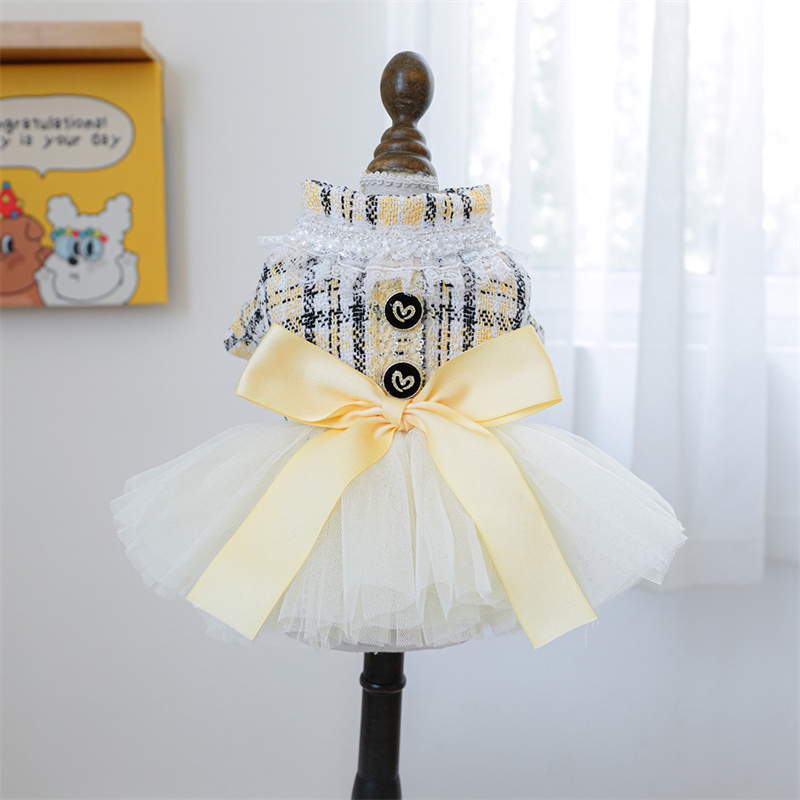 Yellow Ribbon Dresses for Dogs - огляд і ціна Winter Clothing In French