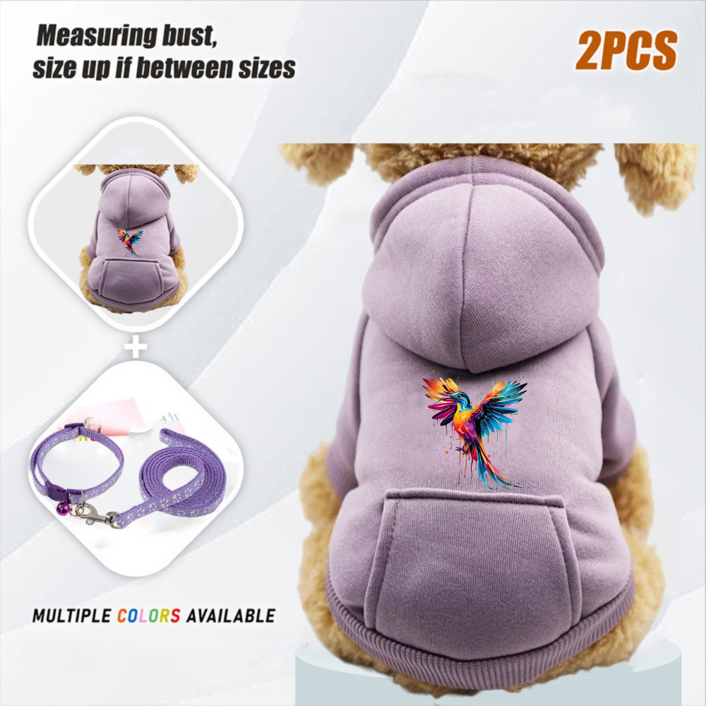 2Pcs 2026 Pet Hoodies Clothes  - огляд і ціна Winter Clothing In French