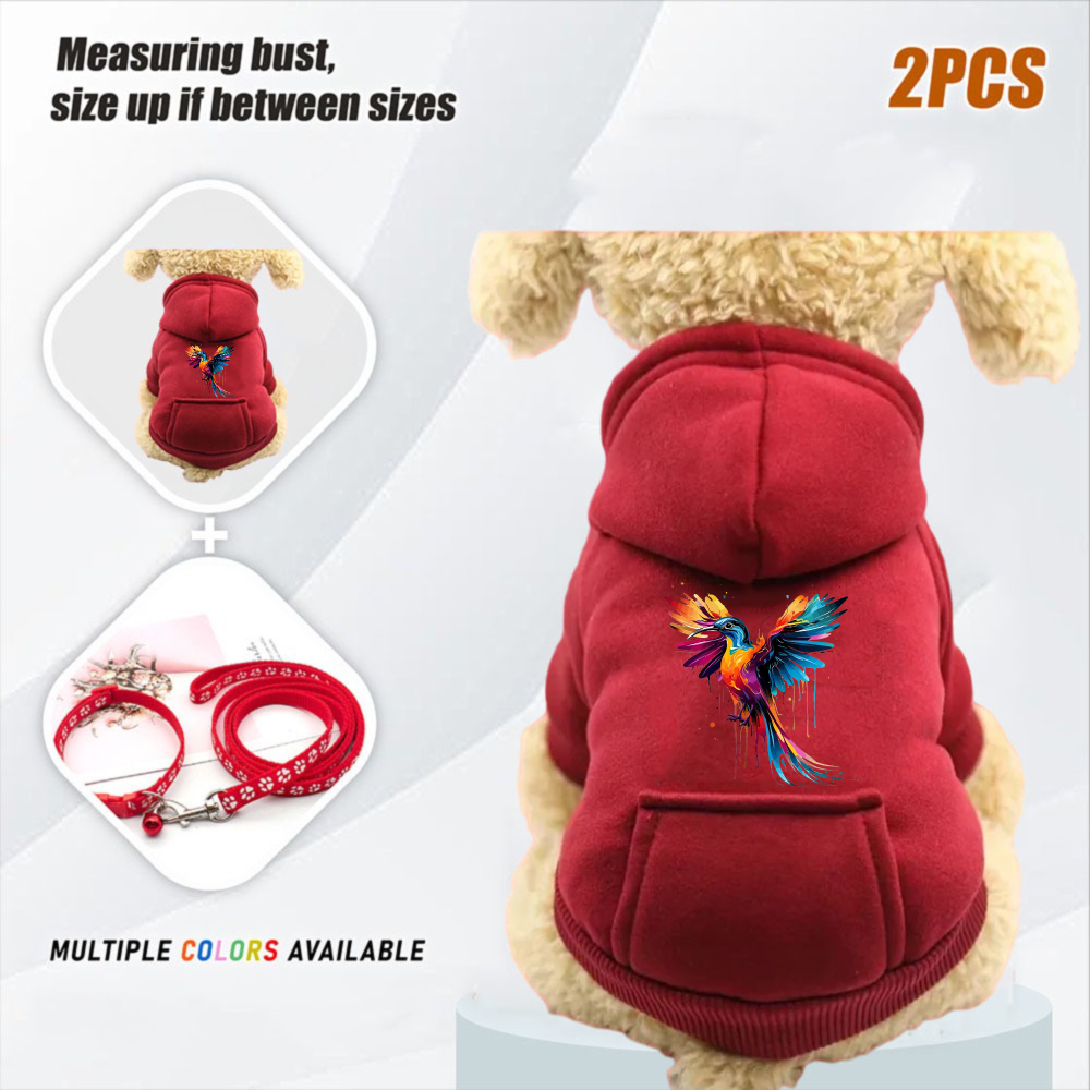 2Pcs 2026 Pet Hoodies Clothes  - огляд і ціна Winter Clothing In French