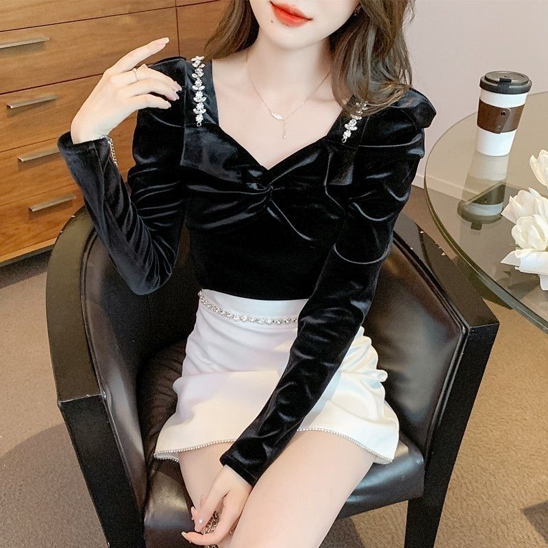 Slim Fit Velvet Women's Shirt  - огляд і ціна Winter Clothing Trends For Women