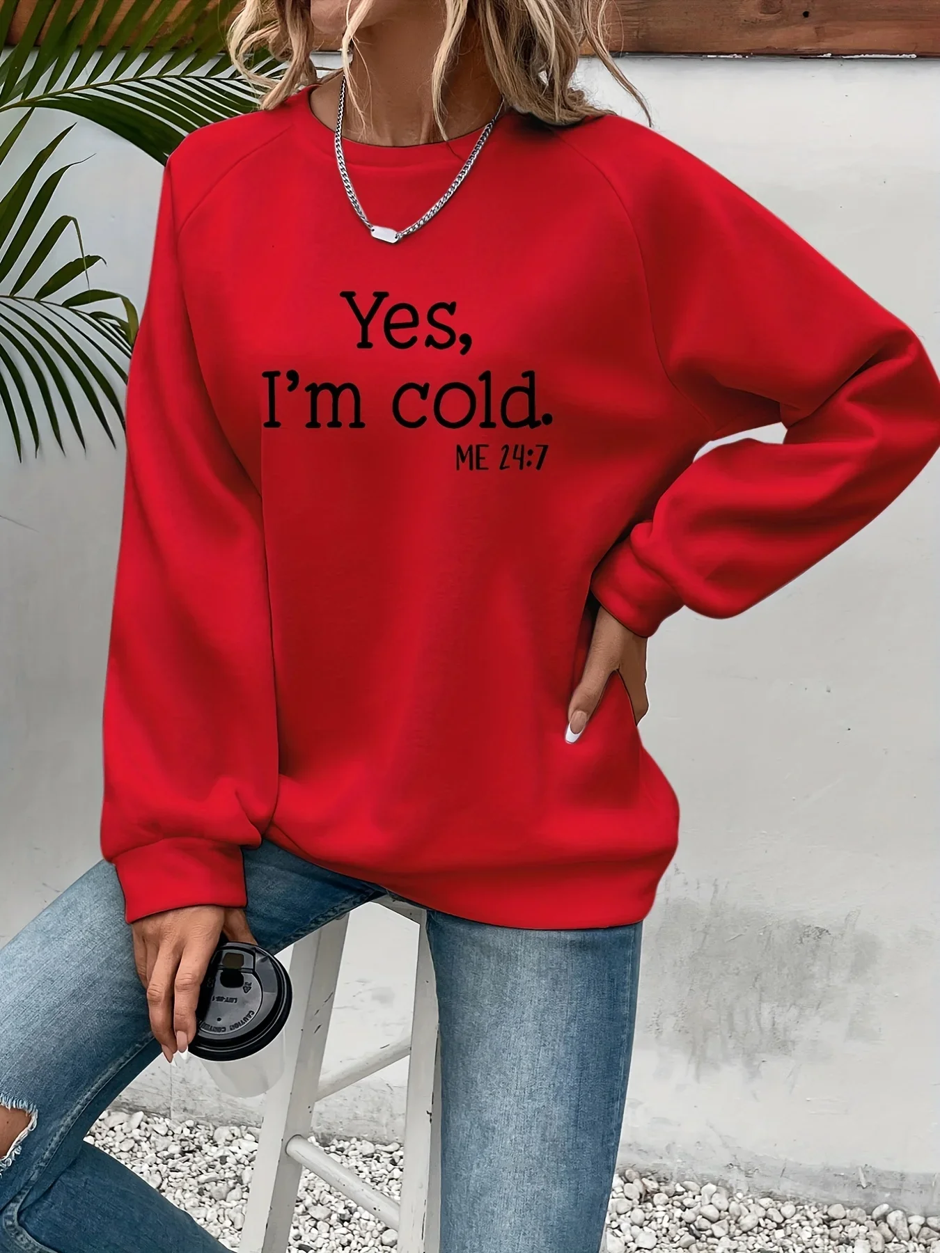 Yes I'm Cold Letter Printed Sw - огляд і ціна Winter Clothing Trends For Women