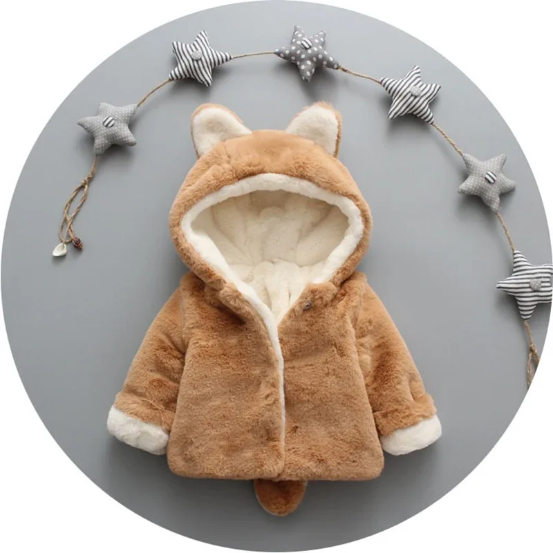 Cute Cat Ears Plush Baby Jacke - огляд і ціна Winter Clothing For Baby Girl