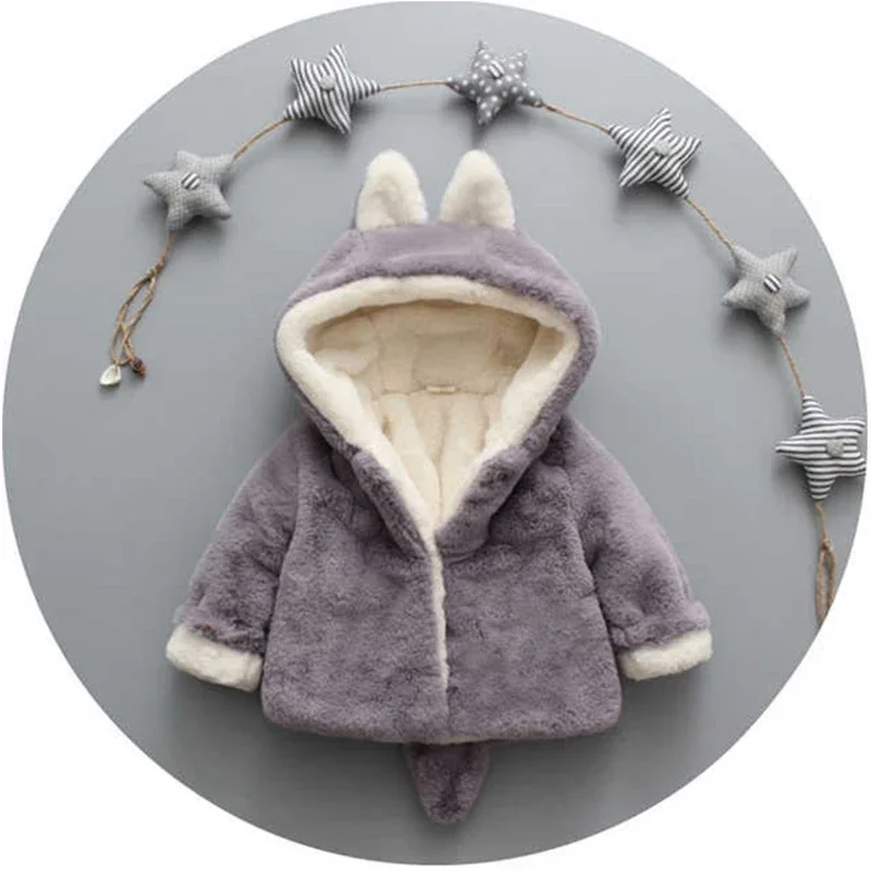 Cute Cat Ears Plush Baby Jacke - огляд і ціна Winter Clothing For Baby Girl