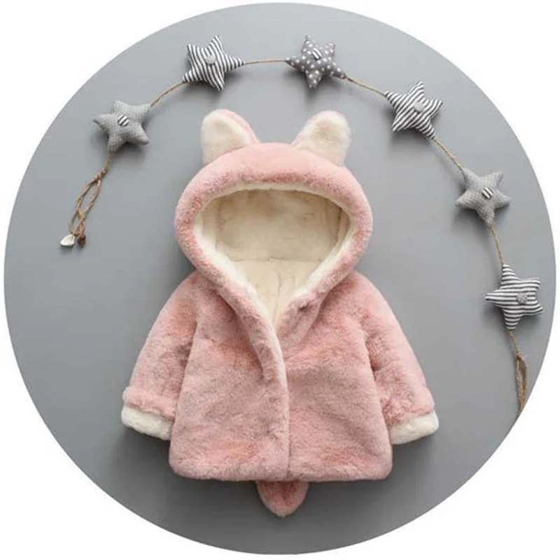 Cute Cat Ears Plush Baby Jacke - огляд і ціна Winter Clothing For Baby Girl